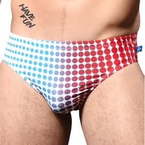Andrew Christian Dots Bikini Red Blue XL Extra Large